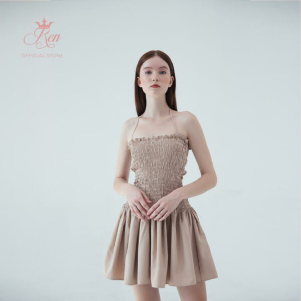REN - Đầm Nhún Thun Dáng Xòe