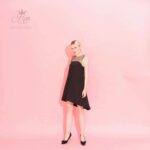 REN – Đầm Vạt Xéo Liền Lưới