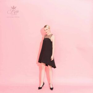 REN - Đầm Vạt Xéo Liền Lưới