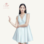 REN – Đầm Xòe Thắt Nơ Vai