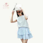 REN – Váy Ngắn Hai Tầng Xòe