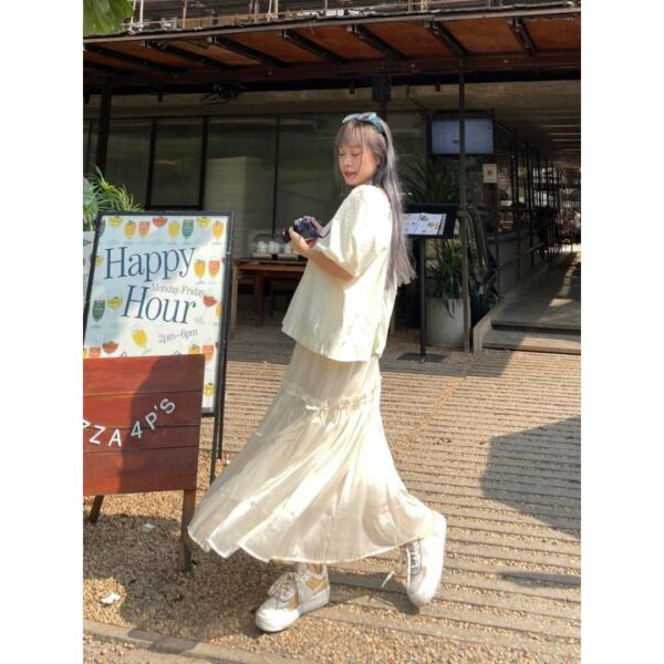 Seo Organza Skirt - Váy trắng xòe tầng Hàn Quốc - Remmus.vn