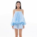 Set đồ nữ áo hai dây và quần baby doll ONONMADE Blue Charlotte Set