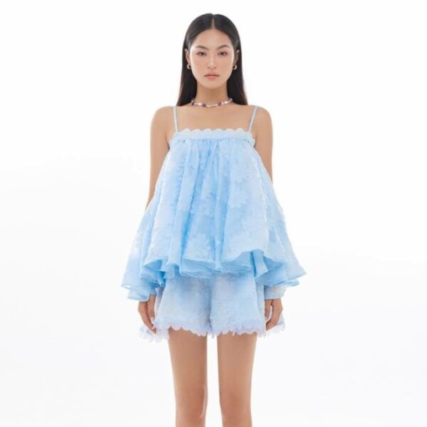 Set đồ nữ áo hai dây và quần baby doll ONONMADE Blue Charlotte Set