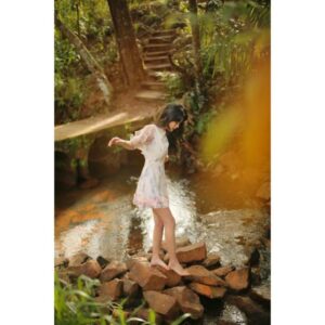 SÒ VINTAGE - ORCHID Đầm hoa bèo hở lưng