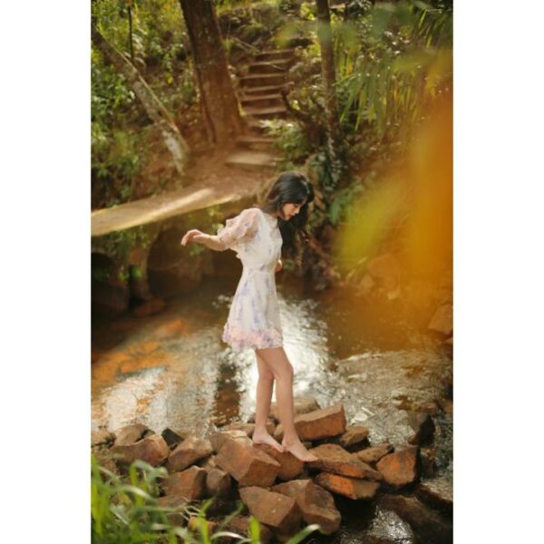 SÒ VINTAGE - ORCHID Đầm hoa bèo hở lưng