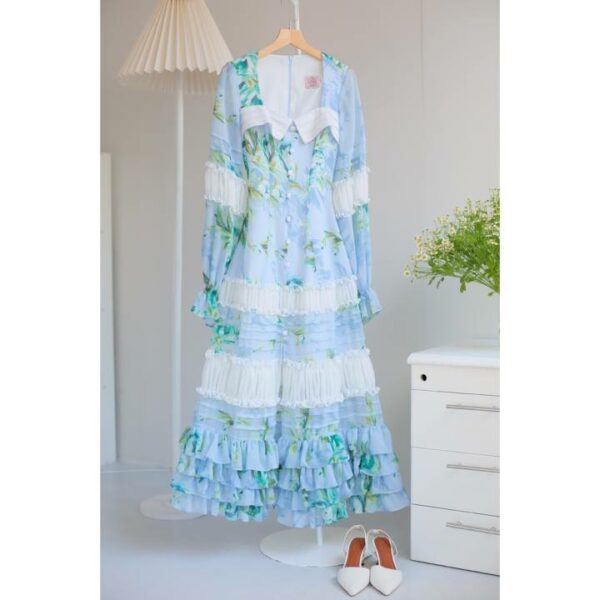 SÒ VINTAGE - RICI Váy Maxi hoa tay dài