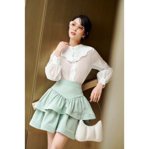 SÒ VINTAGE - RINY Chân váy ngắn xòe hai tầng