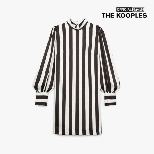 THE KOOPLES - Đầm mini cổ trụ tay dài Striped FROB21022K-BLA09