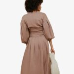 TOPSHOP – Đầm mini cổ tròn tay dài Balloon Sleeve 10M58TCAM-181
