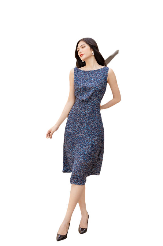 VANIA – Đầm lụa cột nơ vai D2208