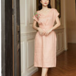 VANIA – Đầm linen suông thêu vai D2140