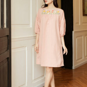 VANIA - Đầm suông thêu vai d20037