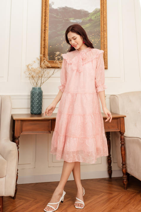 VANIA – Đầm voan cột nơ cổ 2 tầng D2210