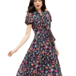 VANIA – Đầm voan xòe nơ cổ D2205