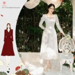 Váy trắng cô dâu dáng dài thiết kế chính hãng GIIAN, cho cô dâu, dự tiệc chất lụa sang trọng – V2425