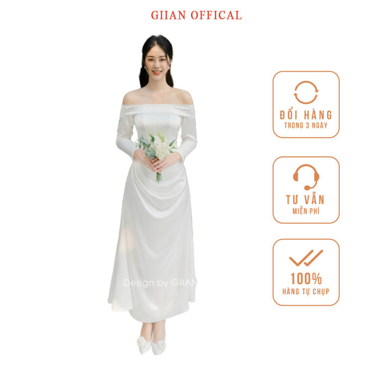 Váy trắng dài tay phối ren mẹ  MiniU  Đồng phục gia đình Việt