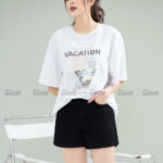 Áo Cotton trăng Form rộng in Vacation Toson AP111W52