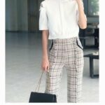 Áo kiểu croptop cổ tròn tay ngắn xẻ vai phối đai-Nguyen.atelier