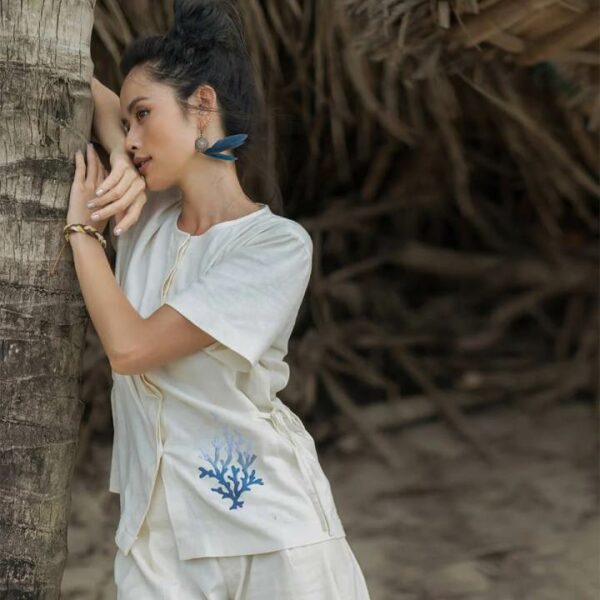 Áo Kiểu Linen Trắng Back To Nature