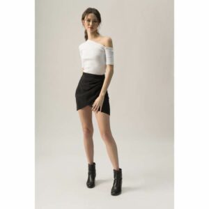 Áo lệch vai - áo thun gân - CATA TOP, SOLID