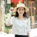 Áo sơ mi nữ cổ vuông TWENTYFIVE N129