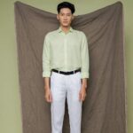 Áo Sơ Mi Nam Linen Xanh Men In Style F2 SMM202