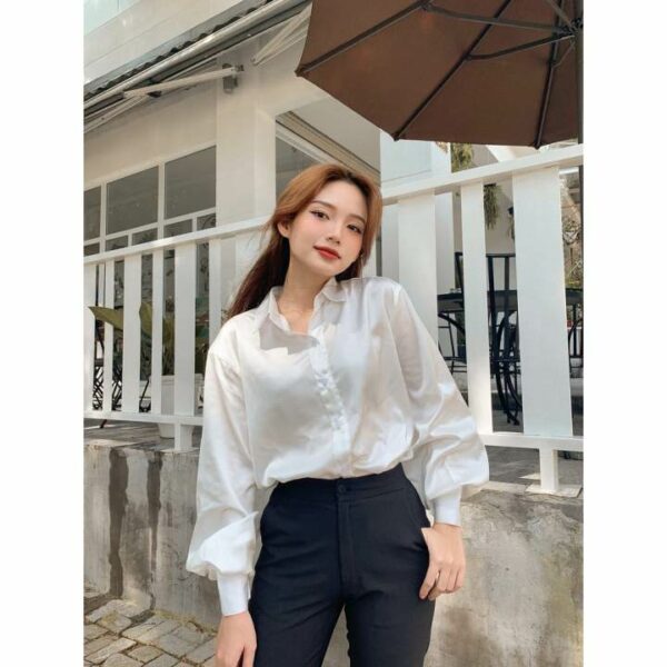 Áo Wonder House Sơ Mi Basic Tay Bồng