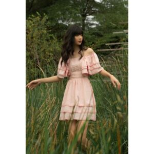 BLUSH CLARA DRESS - Váy tay bèo, cúp ngực, xoè - SOLID