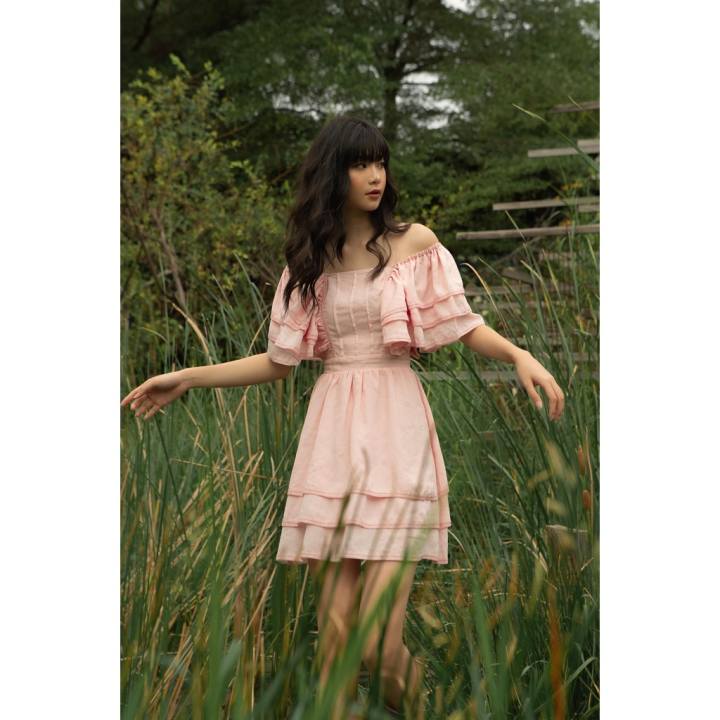 BLUSH CLARA DRESS – Váy tay bèo, cúp ngực, xoè – SOLID