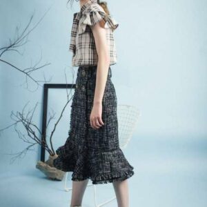 Chân váy đuôi cá vải tweed-Nguyen.atelier