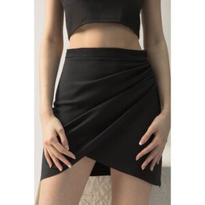 Chân váy vạt chéo xếp nhún - LUCY MINI SKIRT, SOLID