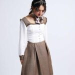 Đầm dài tay vải tweed phối linen – NGUYEN.atelier