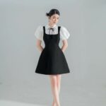 Đầm đen tay phồng, đầm dự tiệc Those Studio dáng chữ a thanh lịch và sang trọng Emily Dress