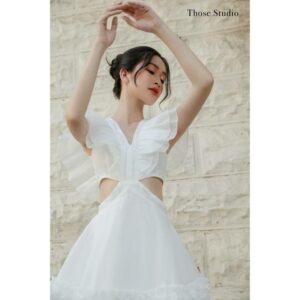 Đầm trắng đi biển,đầm bánh bèo Those Studios nhẹ nhàng, bay bổng Flora Dress