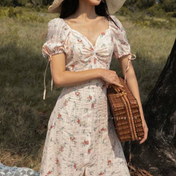 HALA Meline Dress - Váy Maxi hoa nhí chun ngực