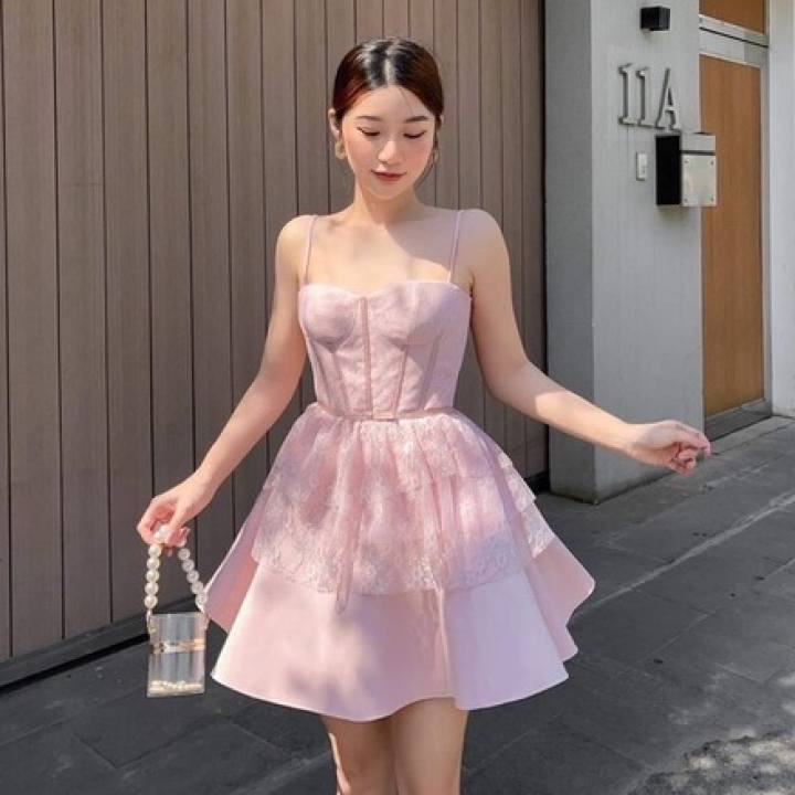 JUBIN STUDIO I ÁO HAI DẦY REN BỒNG BỀNH CHRISTINE TOP