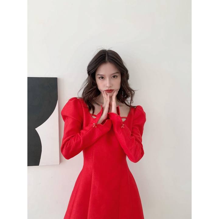 JUBIN STUDIO I ĐẦM TAFTA THẮT NƠ NGANG NGỰC (CAITIE DRESS)
