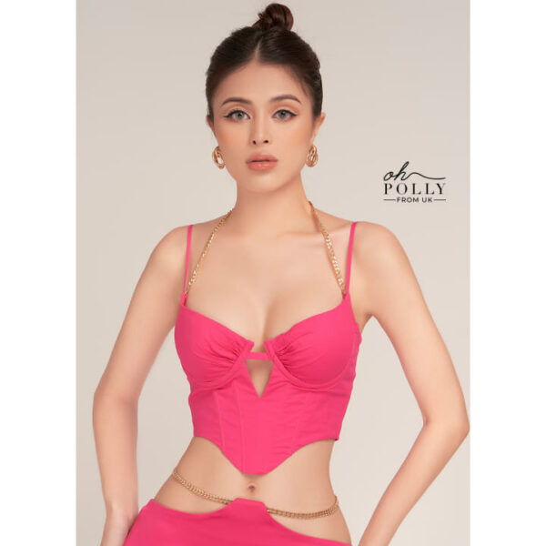 Oh Polly - Áo 2 dây corset cúp ngực, khoét ngực sang chảnh sexy