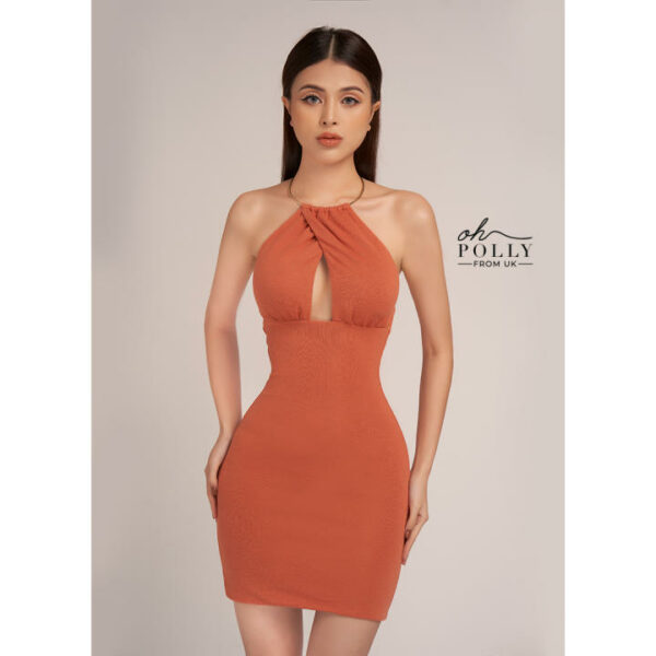 Oh Polly - Đầm nữ cổ yếm hở lưng, dự tiệc khoét ngực