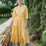 Oyster and Snail Đầm thời trang nữ Blue Bell (Beige)