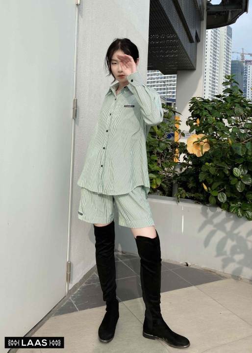 SET SOMI SHORT SỌC XANH
