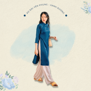 Sumire Store Áo dài Dáng xưa Yên Phụng Xanh dương