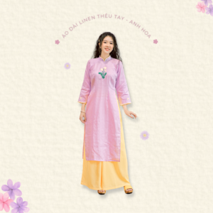 Sumire Store Áo dài linen Thêu tay Anh Hoa