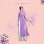 Sumire Store Áo dài Truyền thống Gấm Khuê Gia – Tím