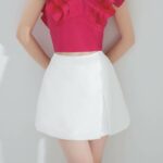Those Studio Chân váy chữ a, quần váy nữ trẻ trung và năng động màu trắng ngắn Delia Skirt