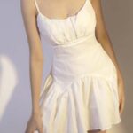VÁY DÂY TRẮNG KÈM LÓT QUẦN – NORA DRESS, SOLID