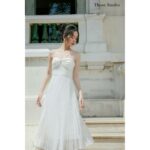 Váy đi biển, váy 2 dây dáng dài Those Studios nhẹ nhàng dập ly màu trắng Davina Dress