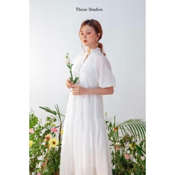 Váy xuông dáng dài qua gối, đầm dài Thosestudios nhẹ nhàng tiểu thư dài 140cm