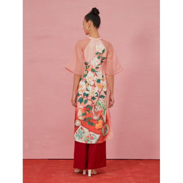 COCO SIN - Áo Dài Gấm Pattern Hoa - Hình ảnh 3